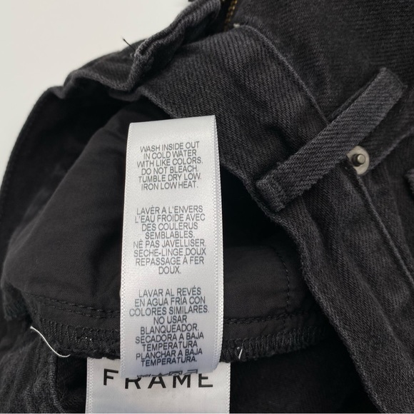 NWT Frame Le Vintage Bermuda Distressed Denim Shorts Washed Black 25 - Picture 10 of 11